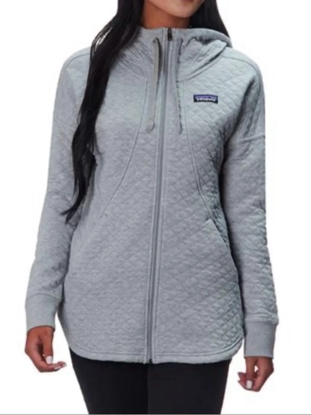 Patagonic Women Organic Cotton Quilt Zip Hoodie EUC - Picture 1 of 6
